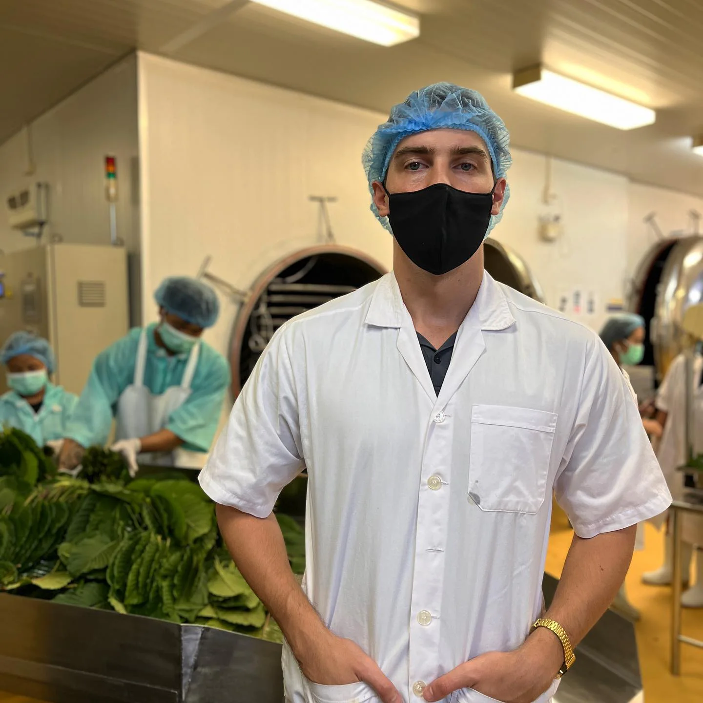 Eugene Prudchenko at a Thai production facility during the development of Burakorn Freeze-Dried Tea.